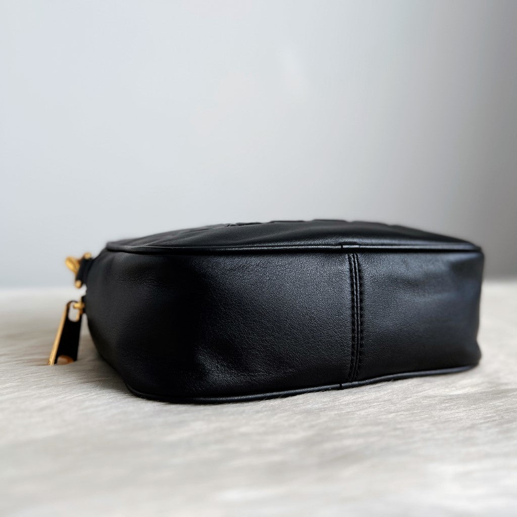 Marc Jacobs Black Leather Camera Crossbody Shoulder Bag Excellent