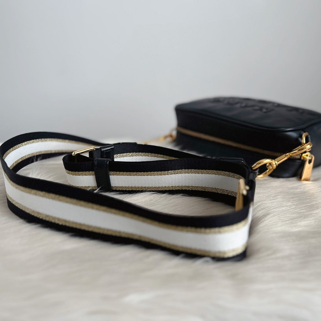 Marc Jacobs Black Leather Camera Crossbody Shoulder Bag Excellent