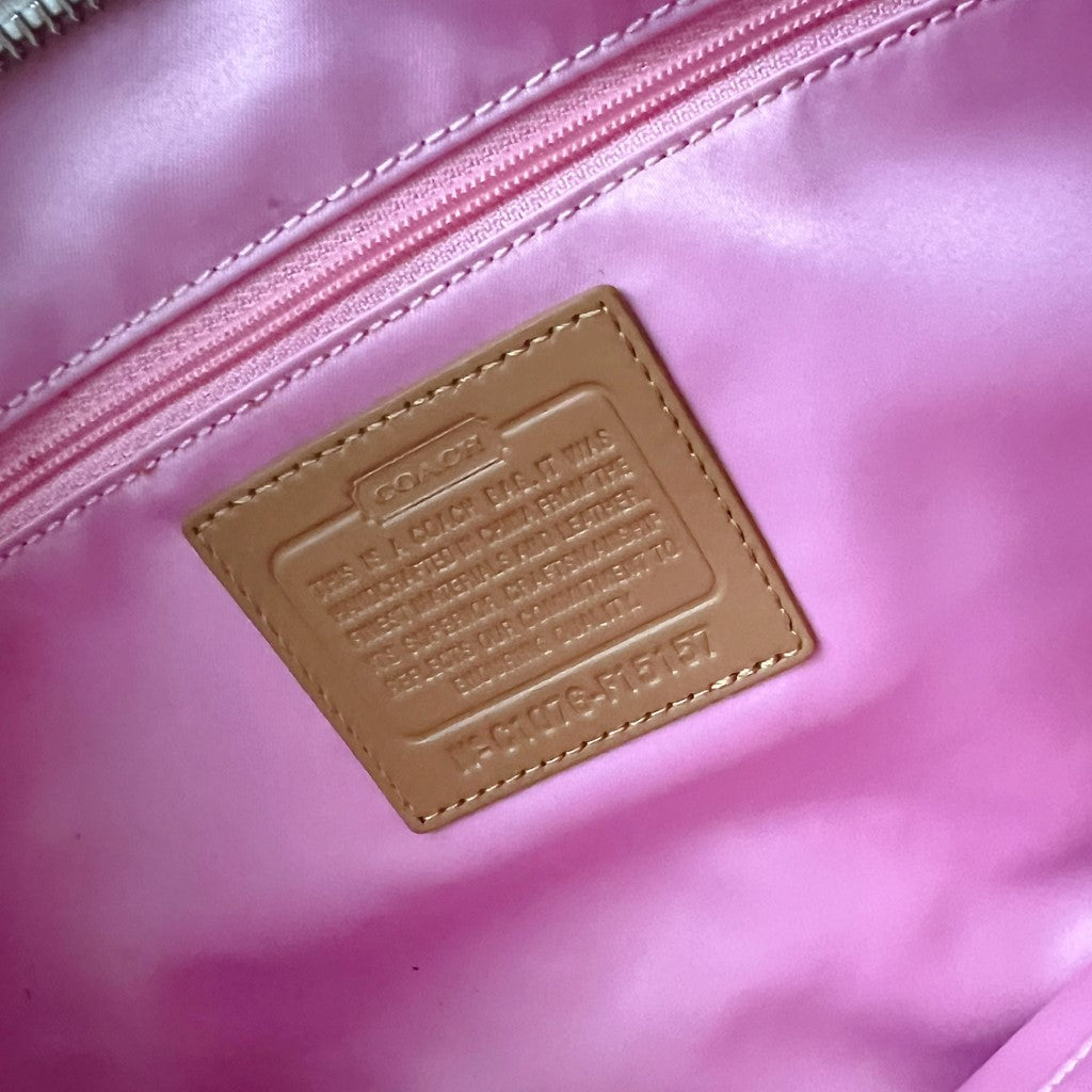 Coach Caramel Leather Signature Pattern Shopper Shoulder Bag