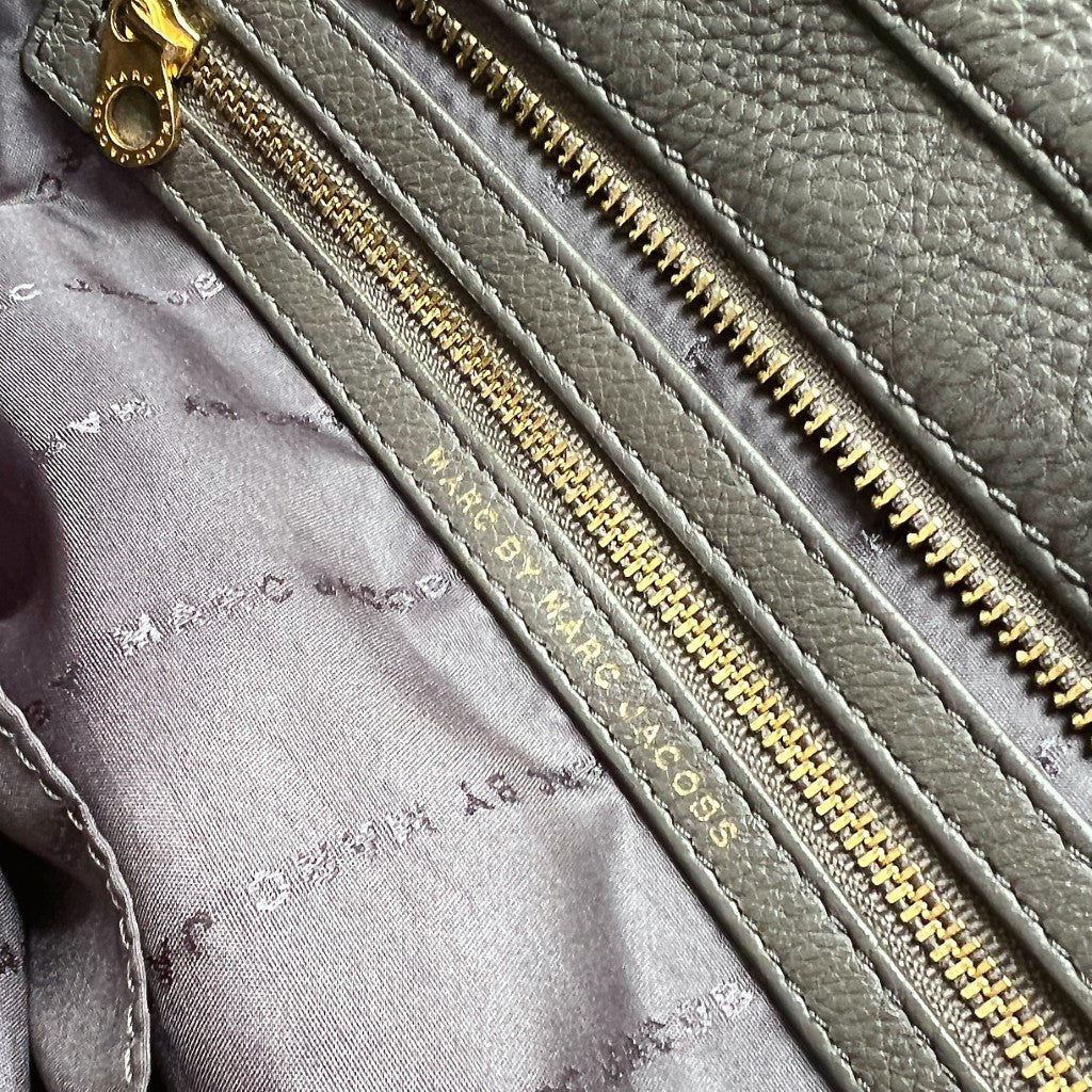 Marc Jacobs Taupe Leather Top Handle 2 Way Shoulder Bag