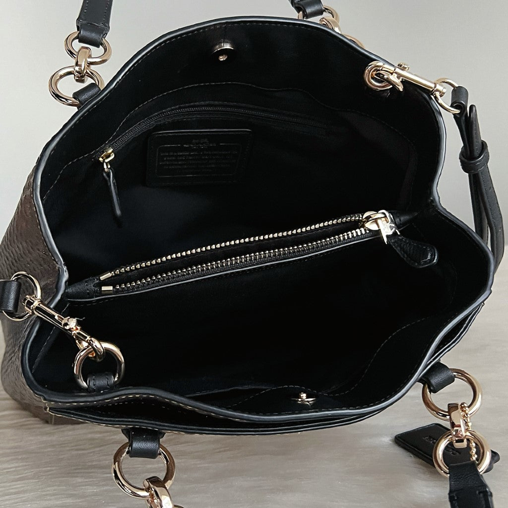 Coach Mermaid Pattern Leather Triple Compartment 2 Way Shoulder Bag Like New