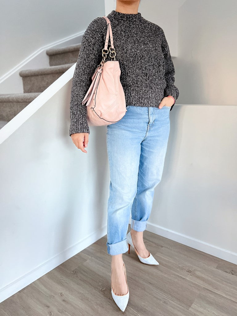 Coach Pink Leather Tassel Charm Triple Compartment Shoulder Bag
