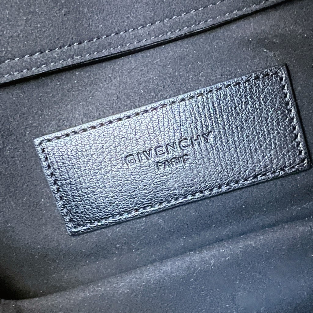 Givenchy Black Leather Suede Patchwork Chain Detail Crossbody Shoulder Bag New with Tags