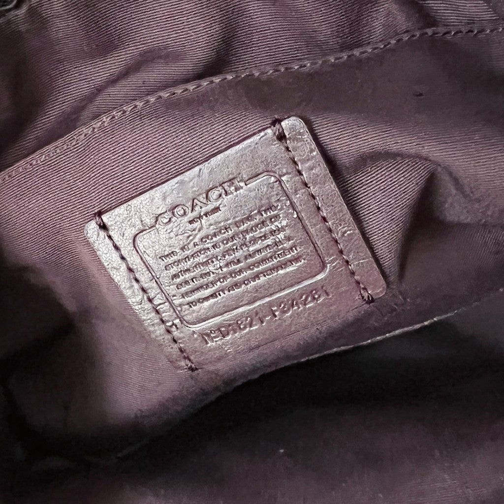 Coach Black Leather Monogram Patchwork Pocket 2 Way Shoulder Bag
