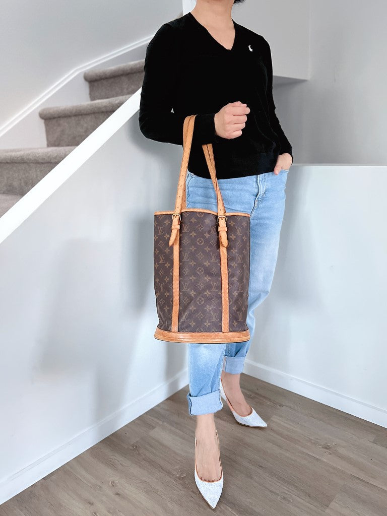 Louis Vuitton Signature Monogram Bucket GM Shoulder Bag