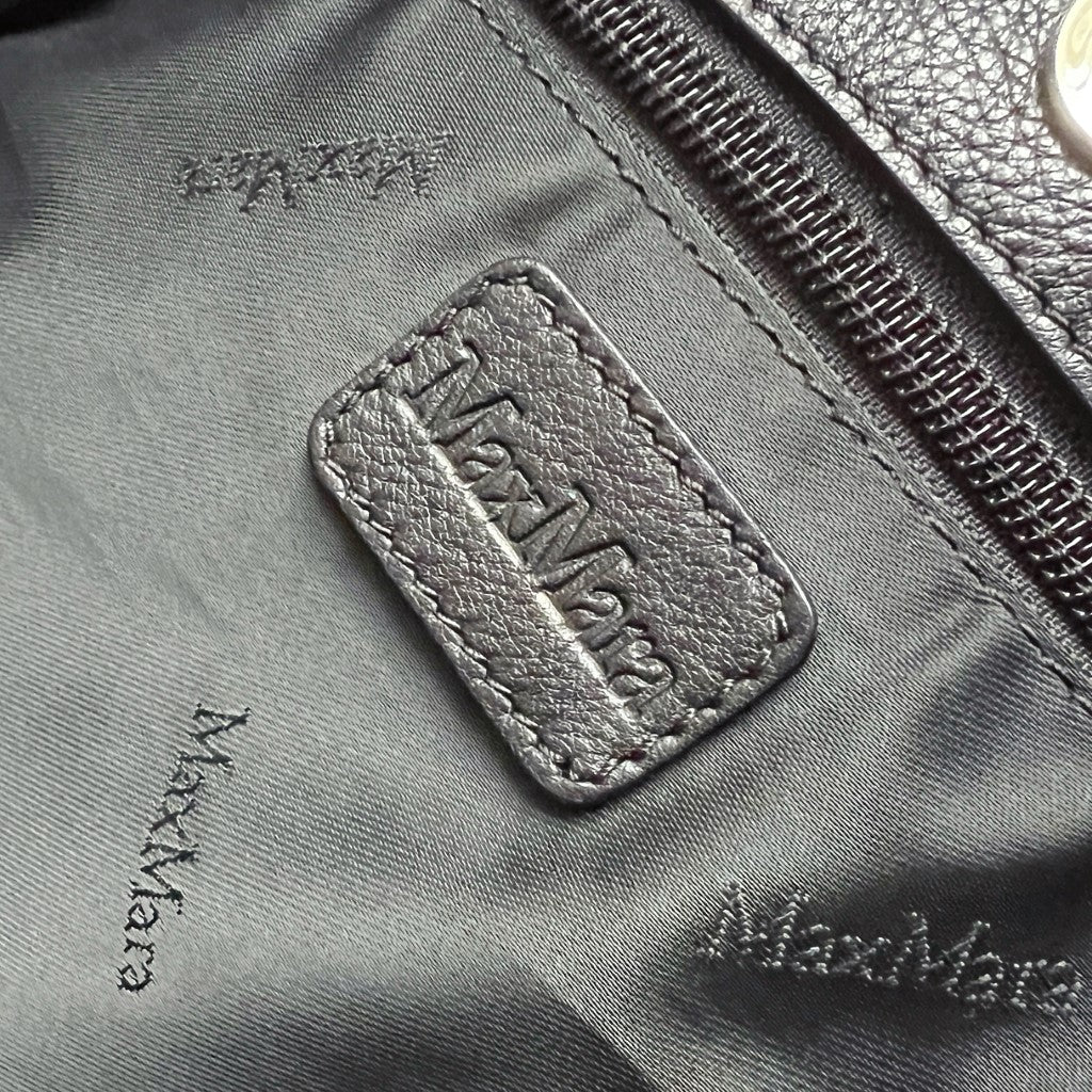 Max Mara Black Leather Chain Detail Slouchy Shoulder Bag Excellent