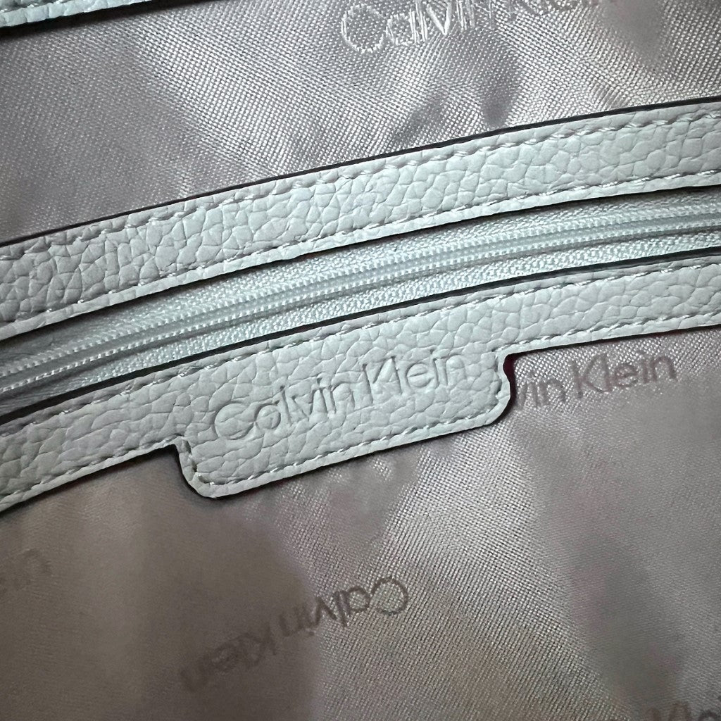 Calvin Klein Light Blue Leather Front Detail 2 Way Shoulder Bag Like New