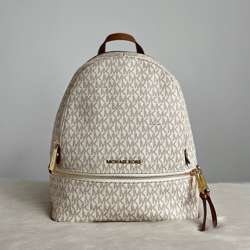 Michael Kors MK Monogram Front Logo Large Backpack Excellent