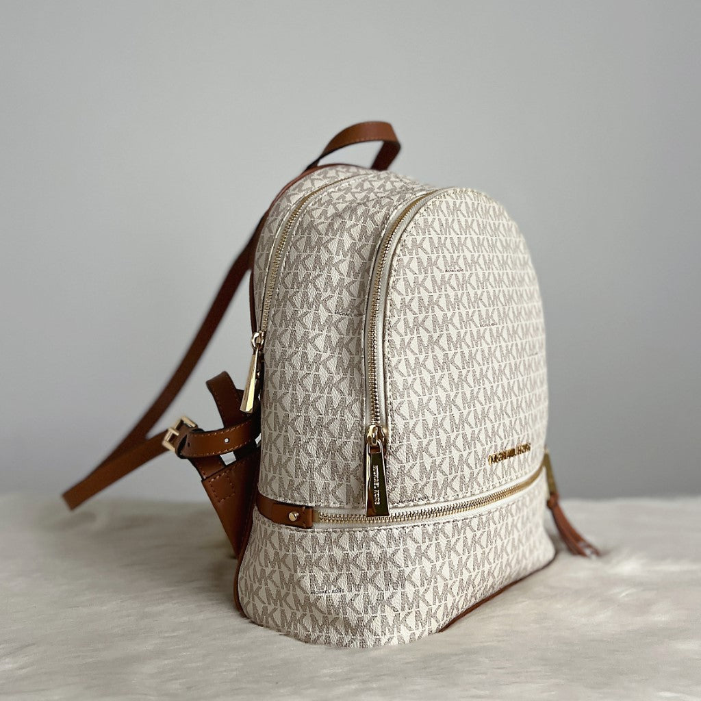 Michael Kors MK Monogram Front Logo Large Backpack Excellent