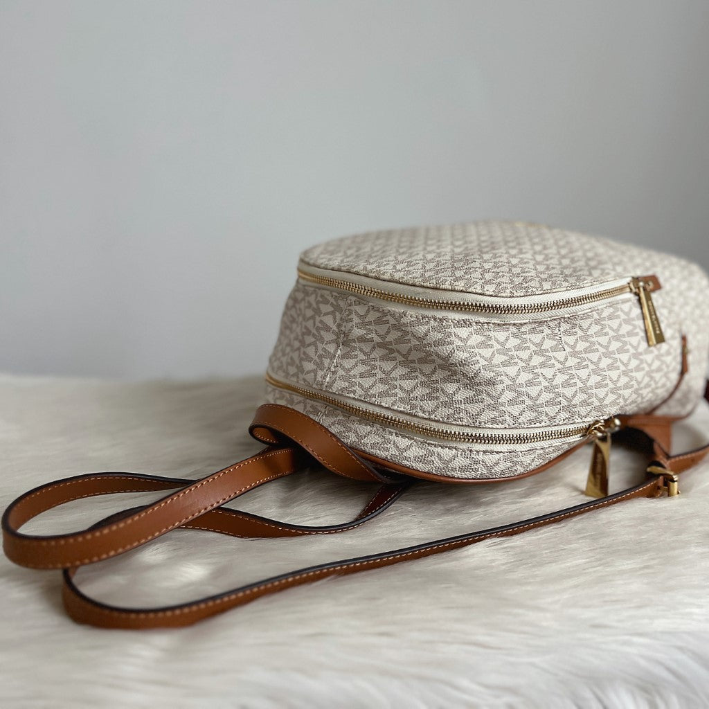 Michael Kors MK Monogram Front Logo Large Backpack Excellent