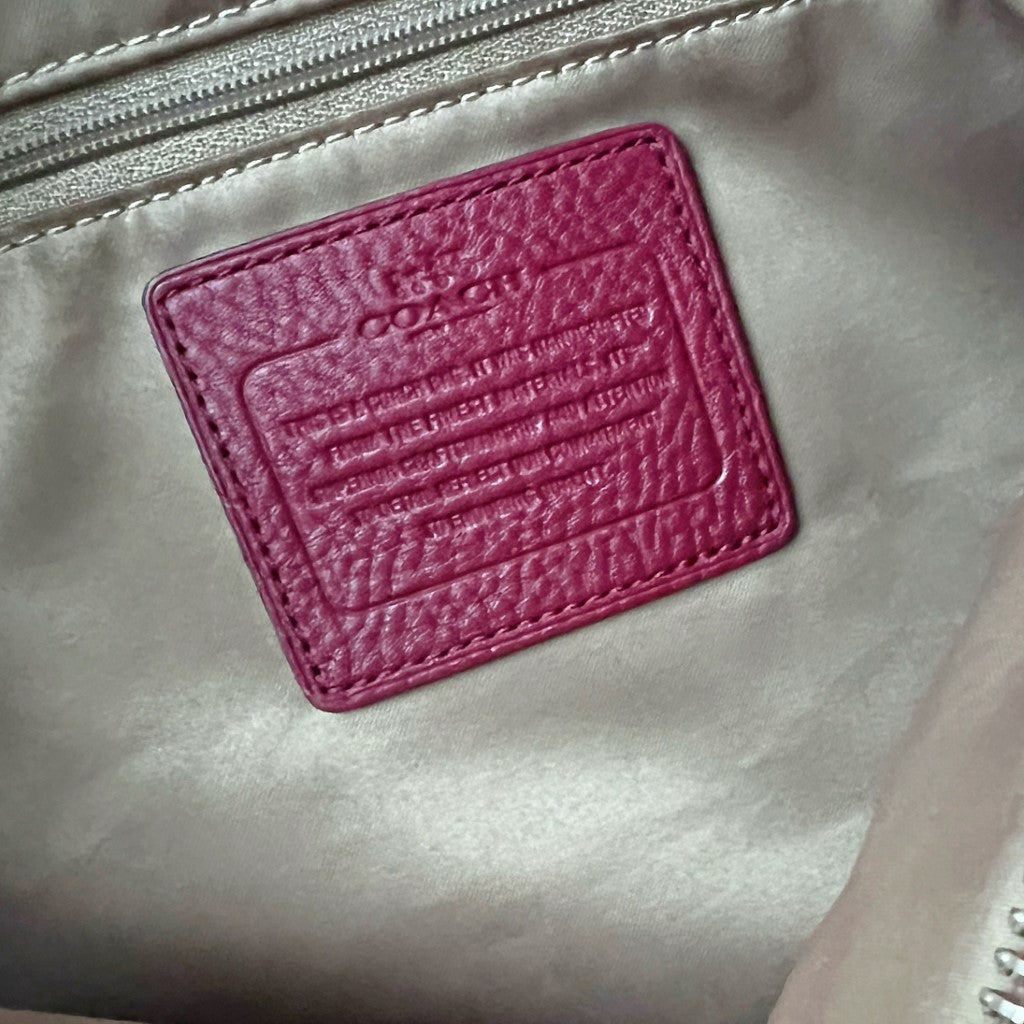 Coach Maroon Leather Monogram Slouchy 2 Way Shoulder Bag
