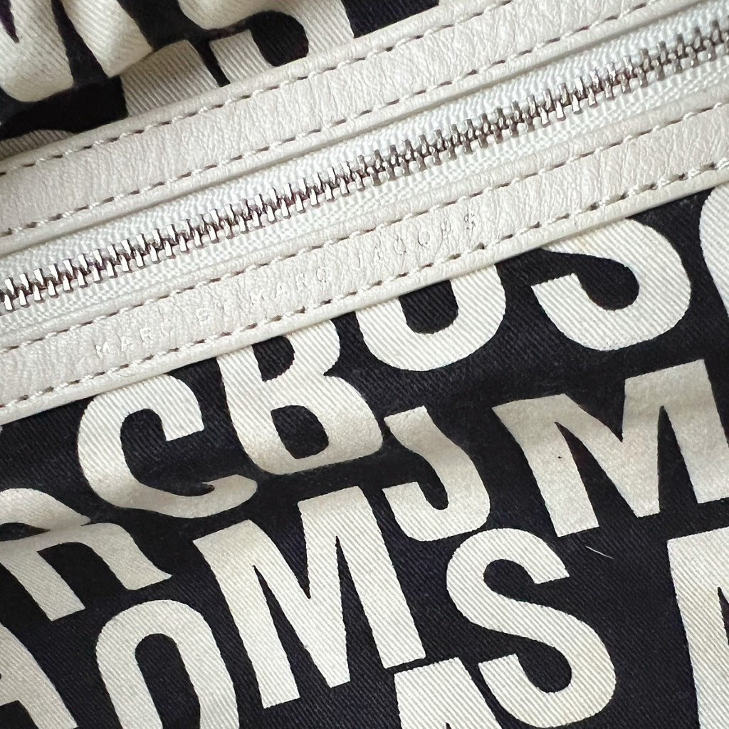 Marc Jacobs White Leather Classic Q Large 2 Way Shoulder Bag