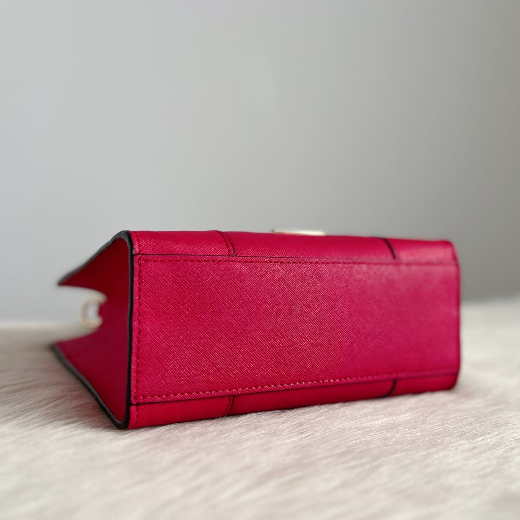 Rebecca Minkoff Fuchsia Leather Front Pocket 2 Way Shoulder Bag