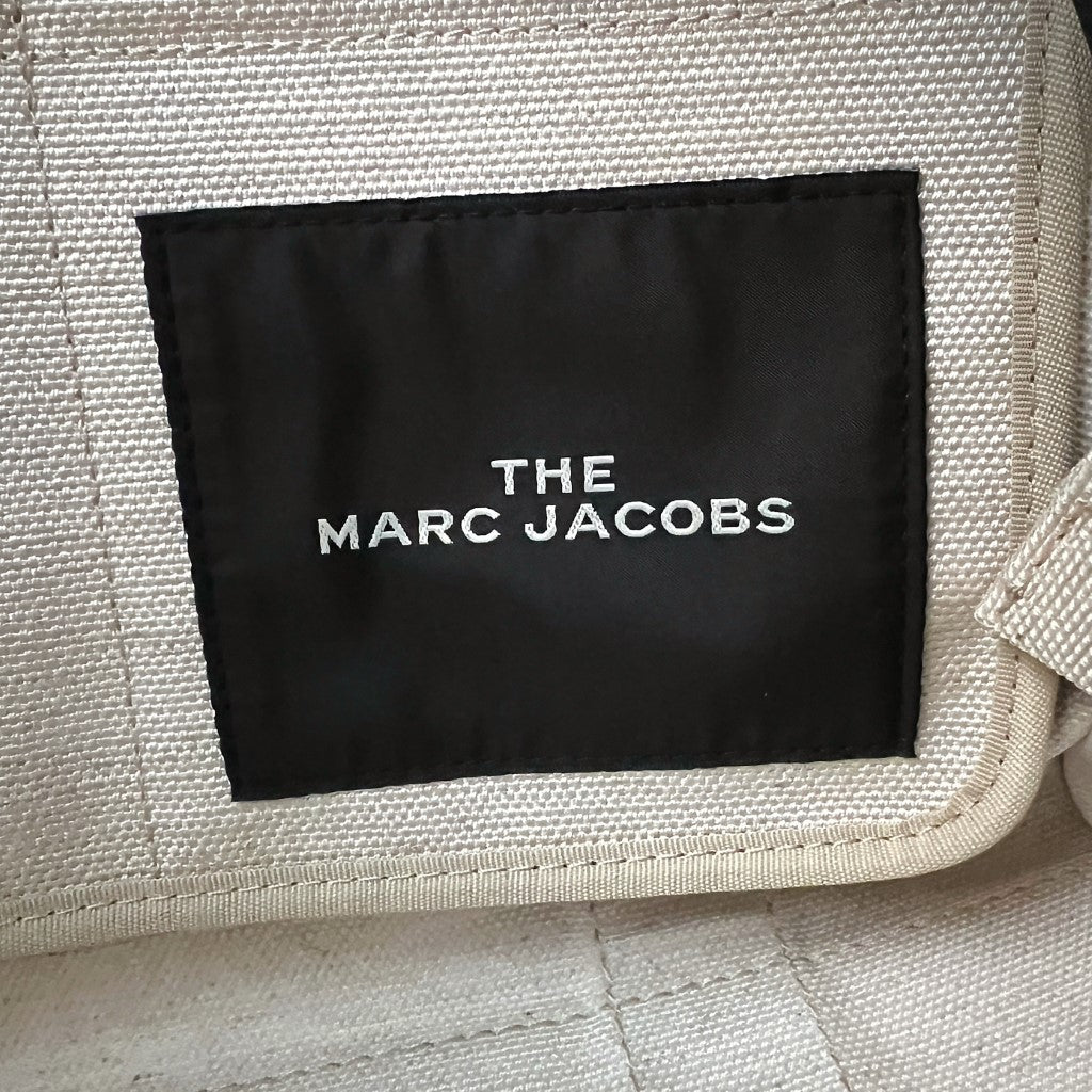 Marc Jacobs Black Leather Trim Canvas Front Pattern Book Tote Bag