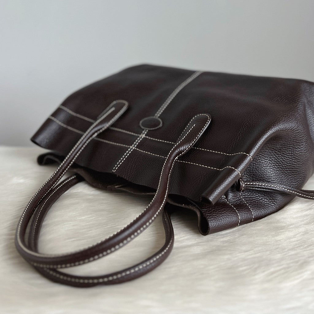 Tod's Brown Leather Iconic Princess Diana D Tote Bag Excellent