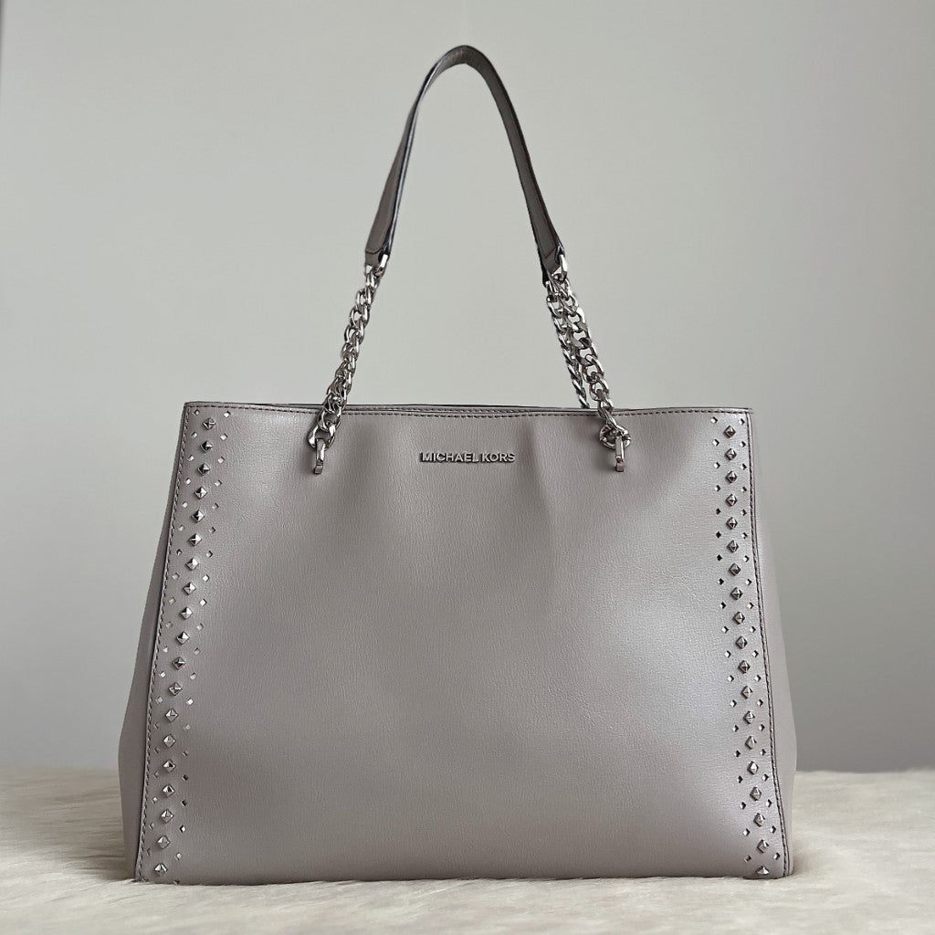 Michael kors grey studded bag hotsell