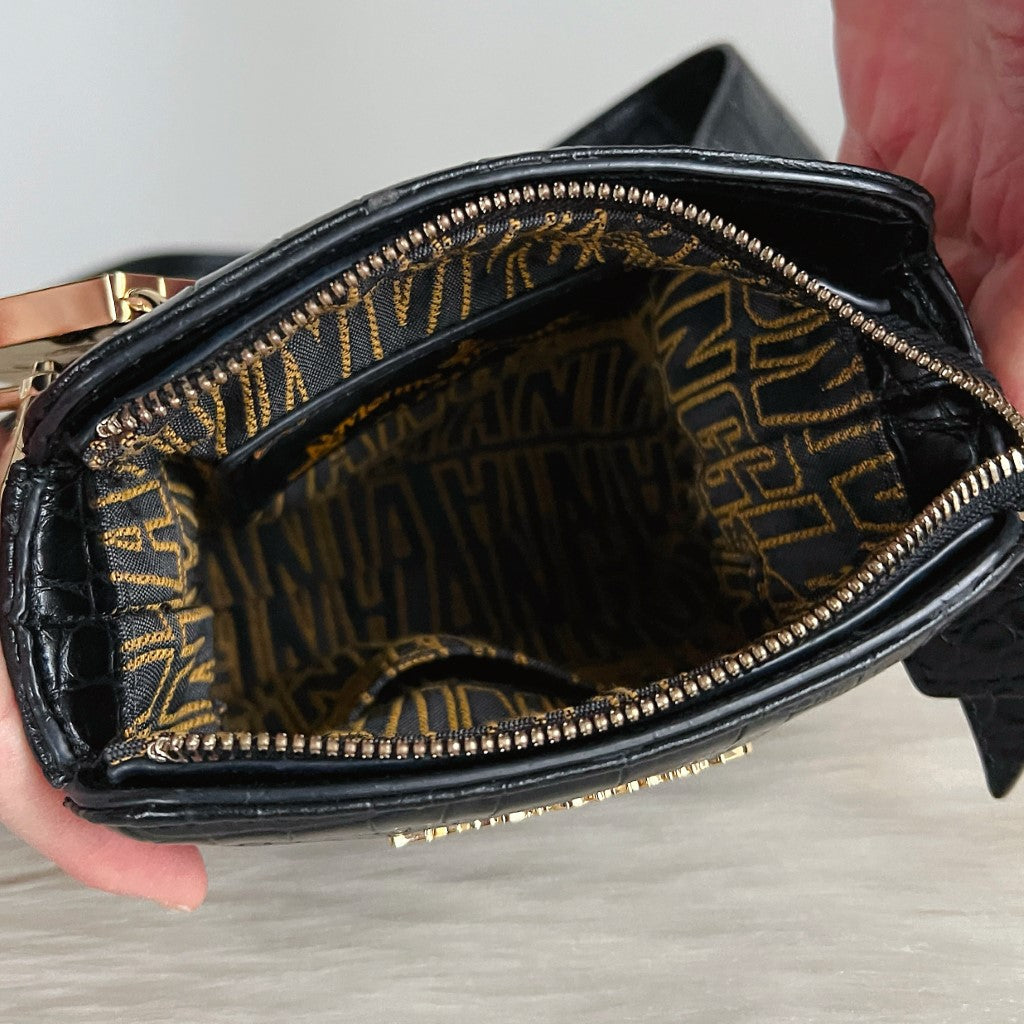 Vivienne Westwood Black Leather Front Logo 3 Way Shoulder Bag Excellent