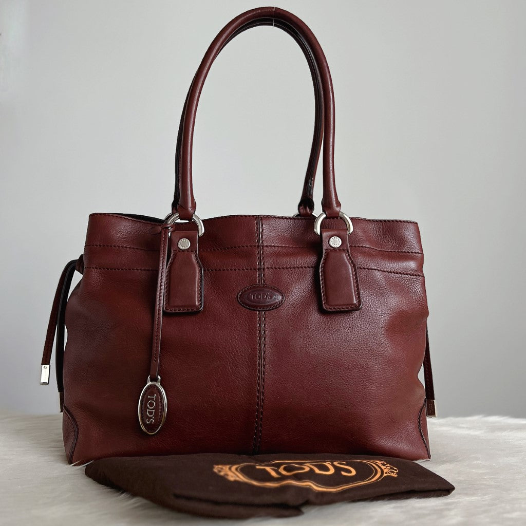 Tod's Brown Leather Iconic Princess Diana D Tote Bag Excellent