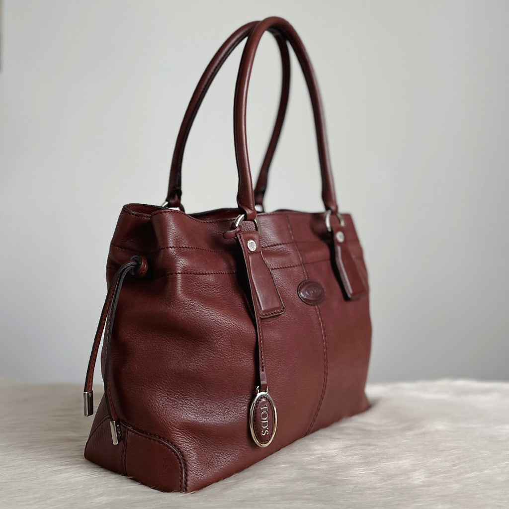 Tod's Brown Leather Iconic Princess Diana D Tote Bag Excellent