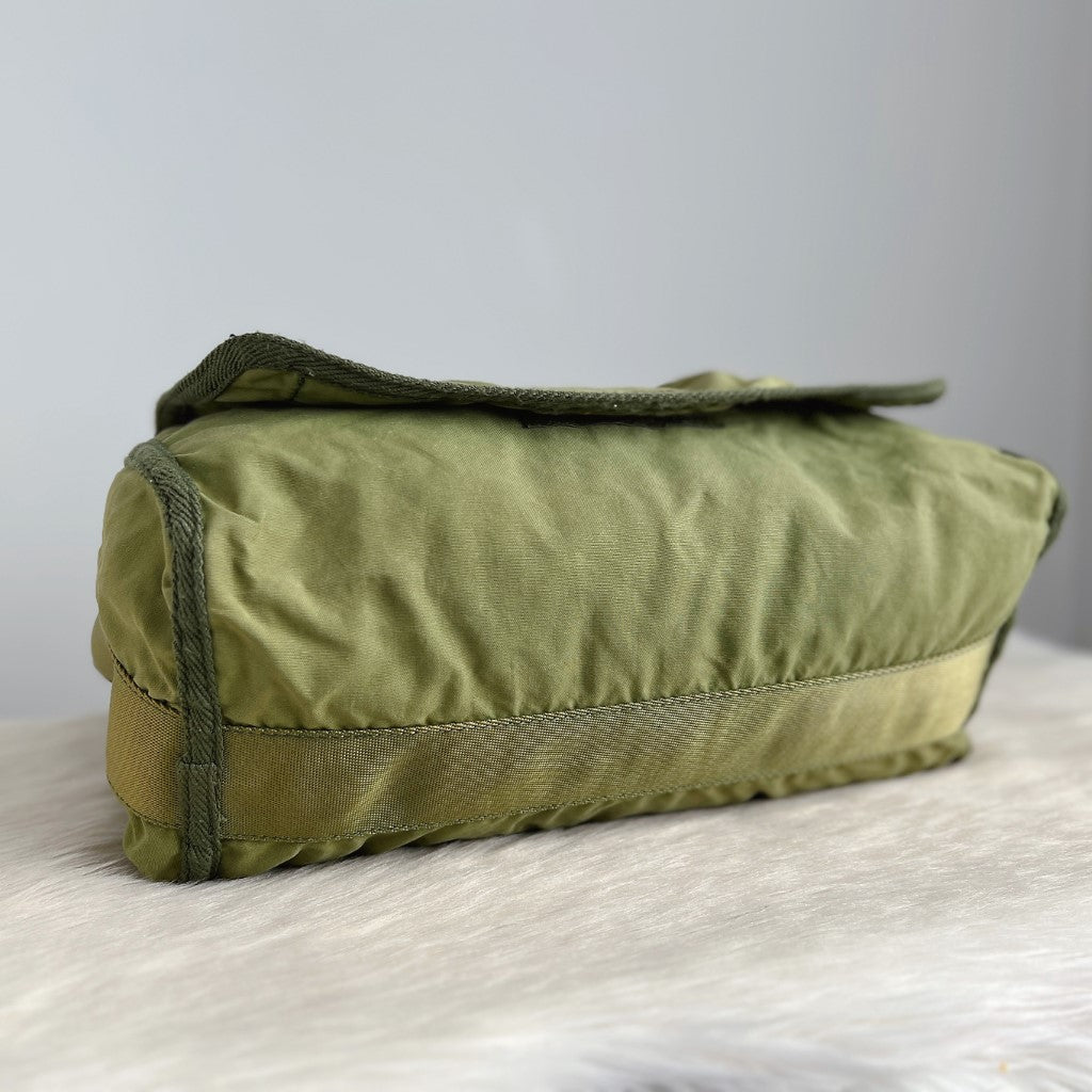 Marc Jacobs Two Tone Front Pattern Canvas Large Messenger Shoulder Bag