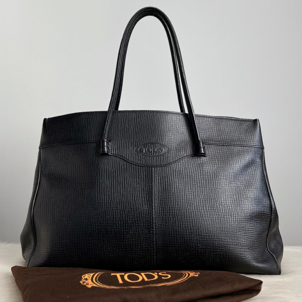 Tod's Black Leather Iconic Princess Diana D Large Shoulder Bag Excellent