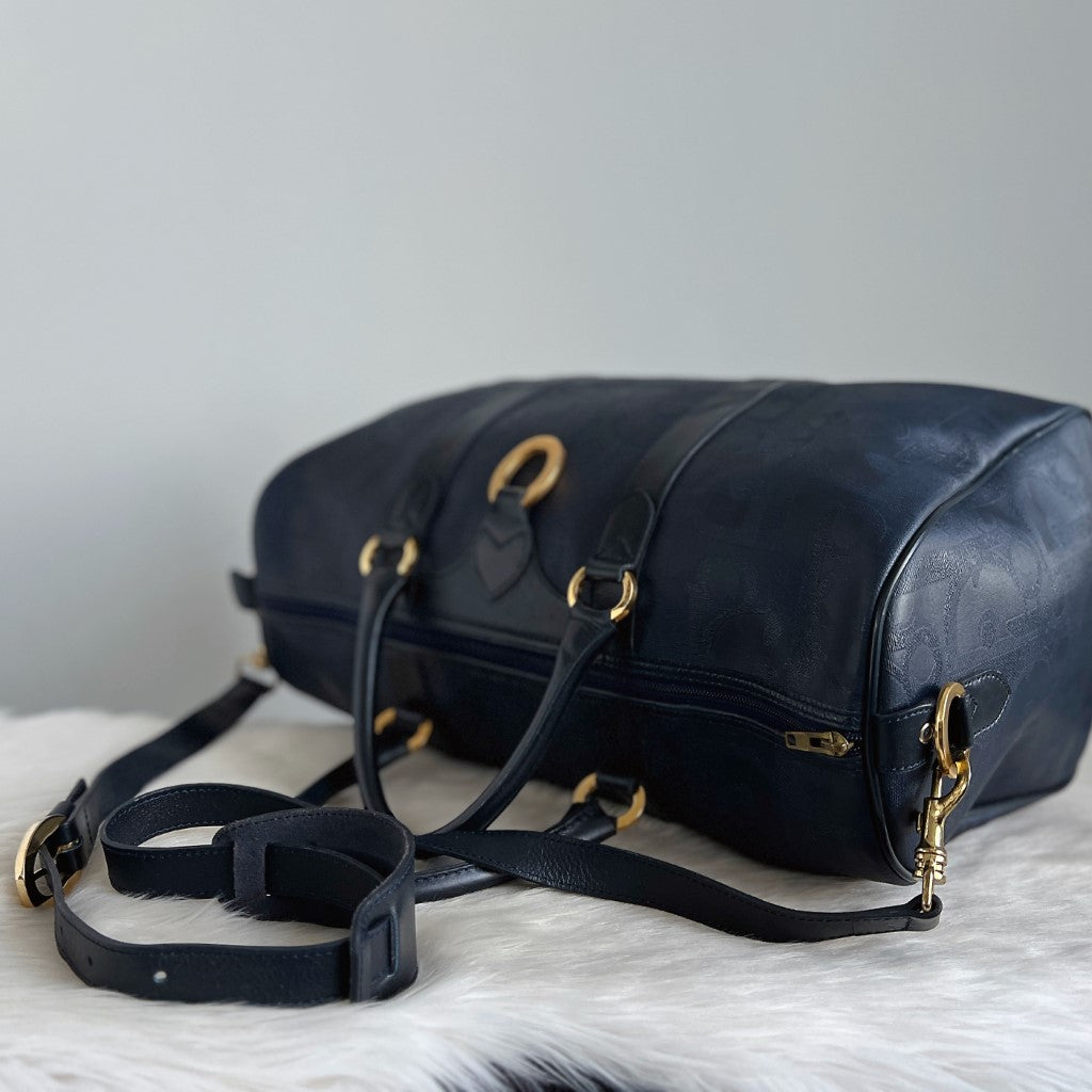Christian Dior Signature D Monogram Ring Detail Carryall Travel Bag