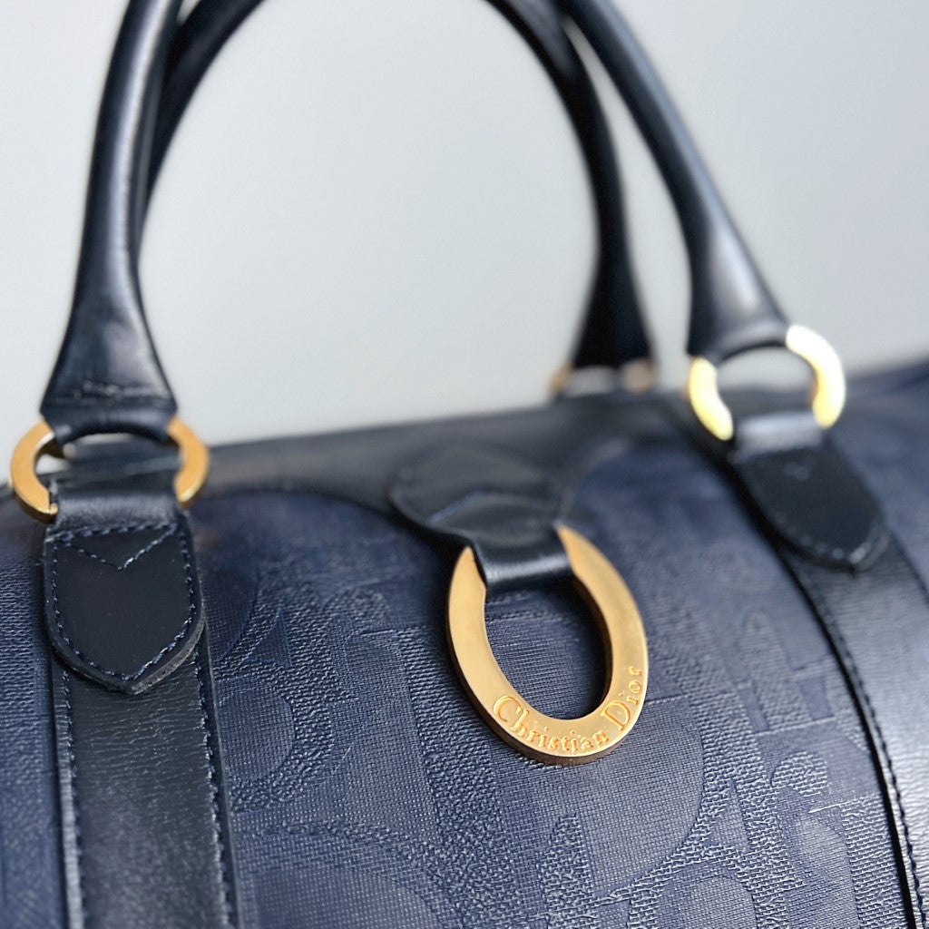 Christian Dior Signature D Monogram Ring Detail Carryall Travel Bag