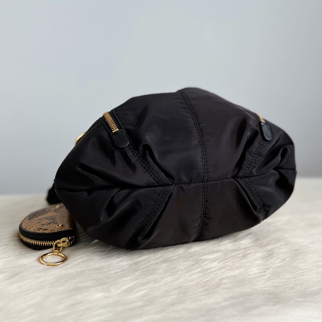 See by Chloe Black Front Zip Detail 2 Way Shoulder Bag + Coin Purse