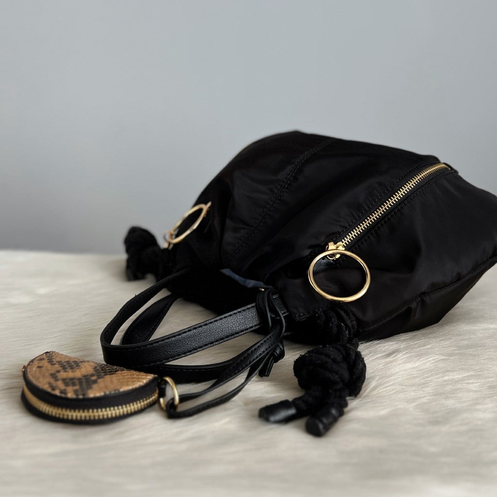 See by Chloe Black Front Zip Detail 2 Way Shoulder Bag + Coin Purse