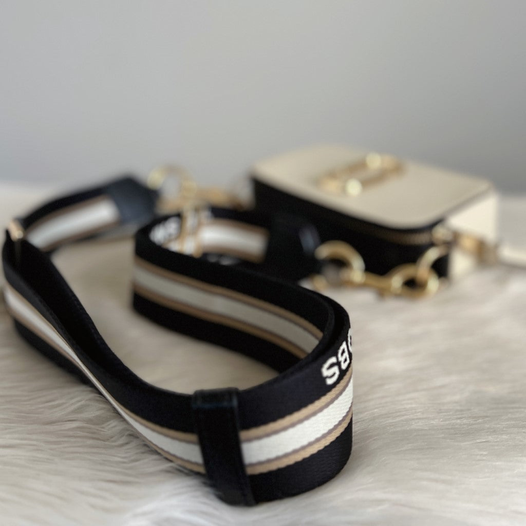 Marc Jacobs Two Tone Leather Camera Crossbody Shoulder Bag
