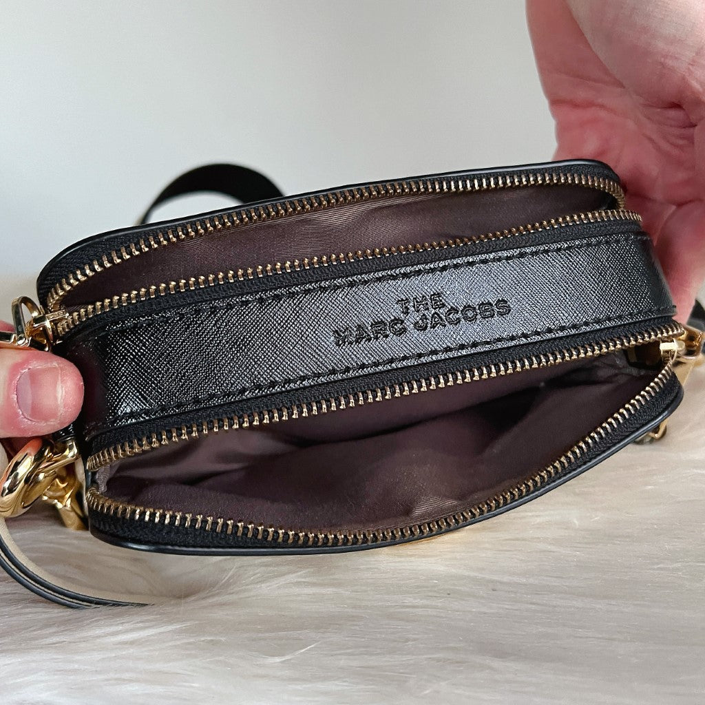 Marc Jacobs Two Tone Leather Camera Crossbody Shoulder Bag