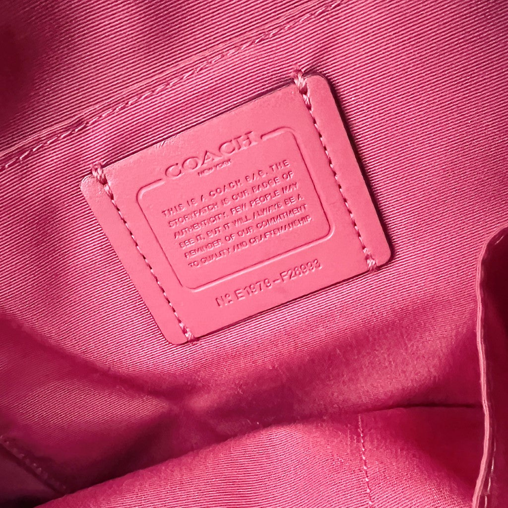 Coach Fuchsia Leather Chain Detail Tote Bag