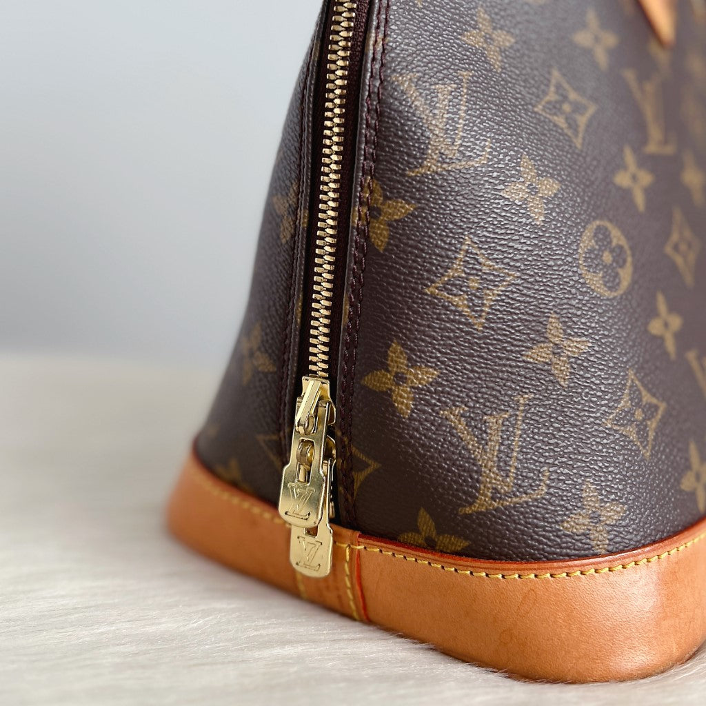 Louis Vuitton Signature Monogram Alma Tote + Lock & Key