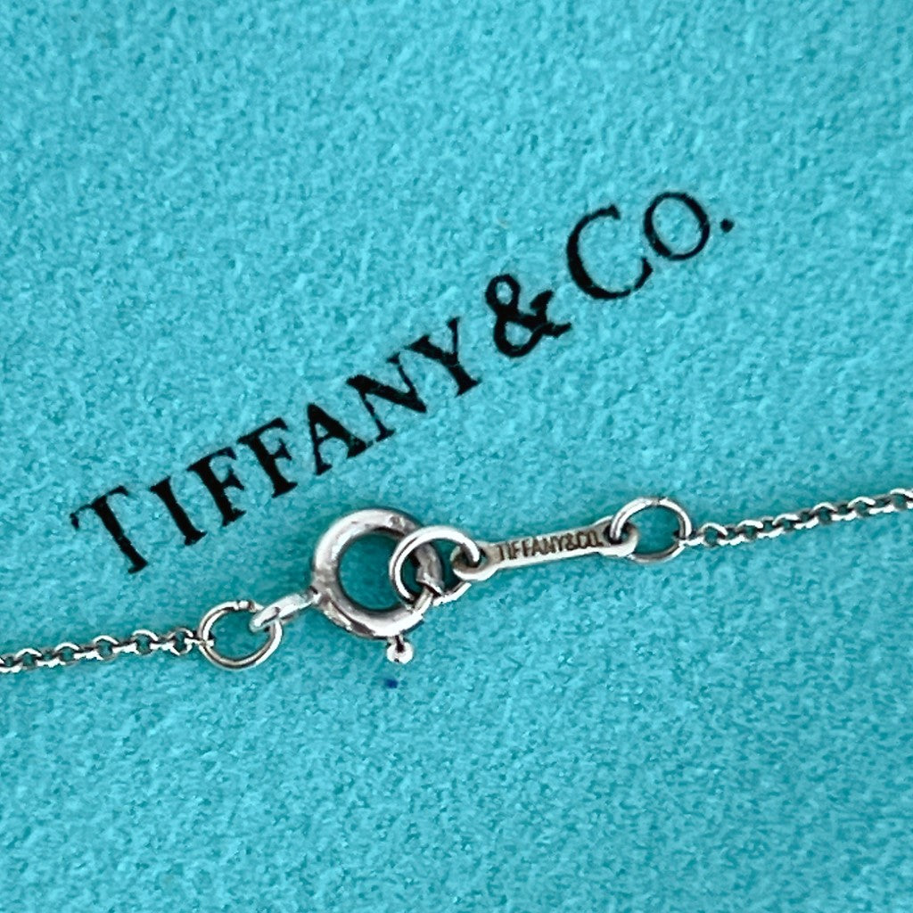 Tiffany & Co 925 Silver Solid Small Loving Heart Necklace Excellent