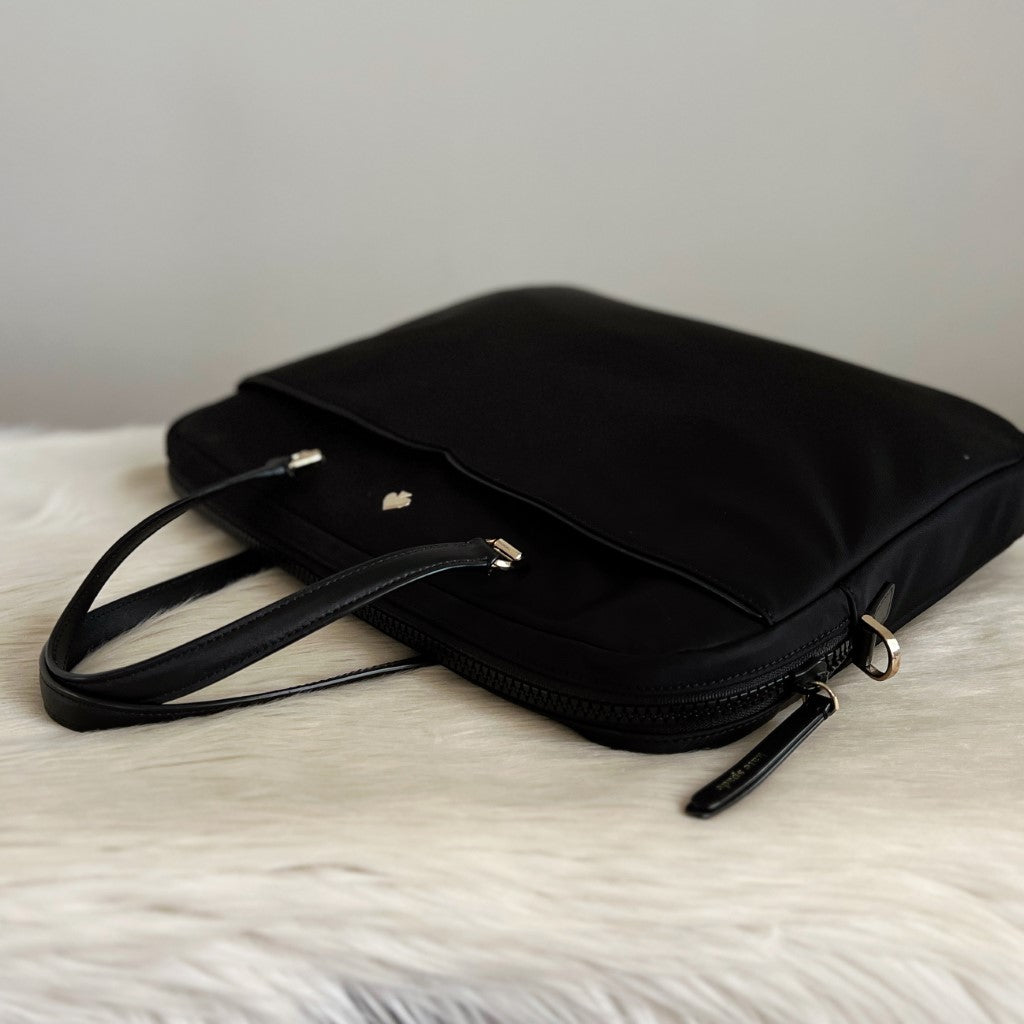 Kate Spade Black Front Logo Computer Shoulder Bag Like New