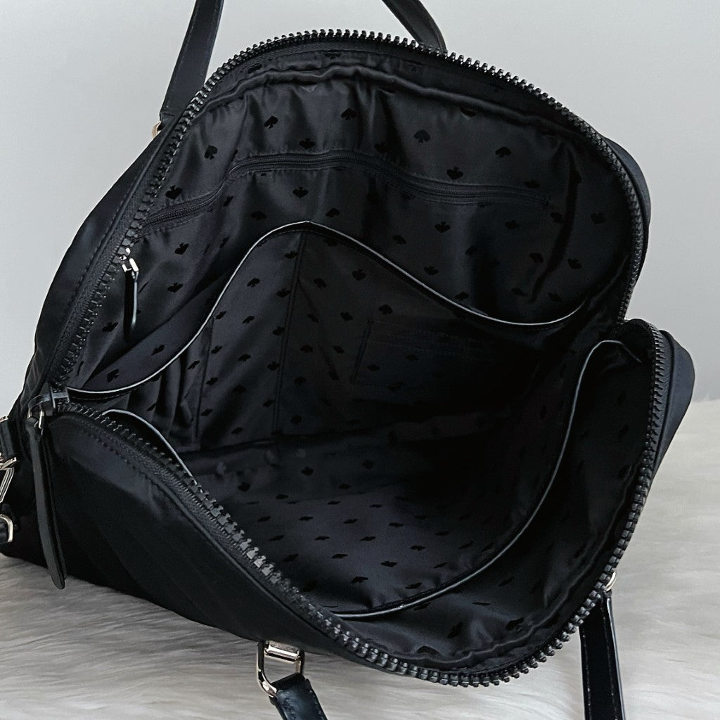 Kate Spade Black Front Logo Computer Shoulder Bag Like New