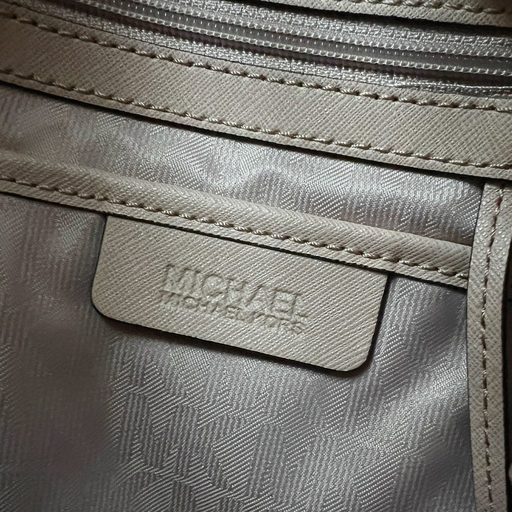 Michael Kors Beige Leather Cut Out Detail 2 Way Shoulder Bag Like New