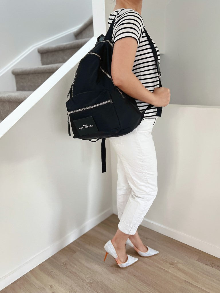 Marc Jacobs Black Nylon Front Detail Backpack Excellent