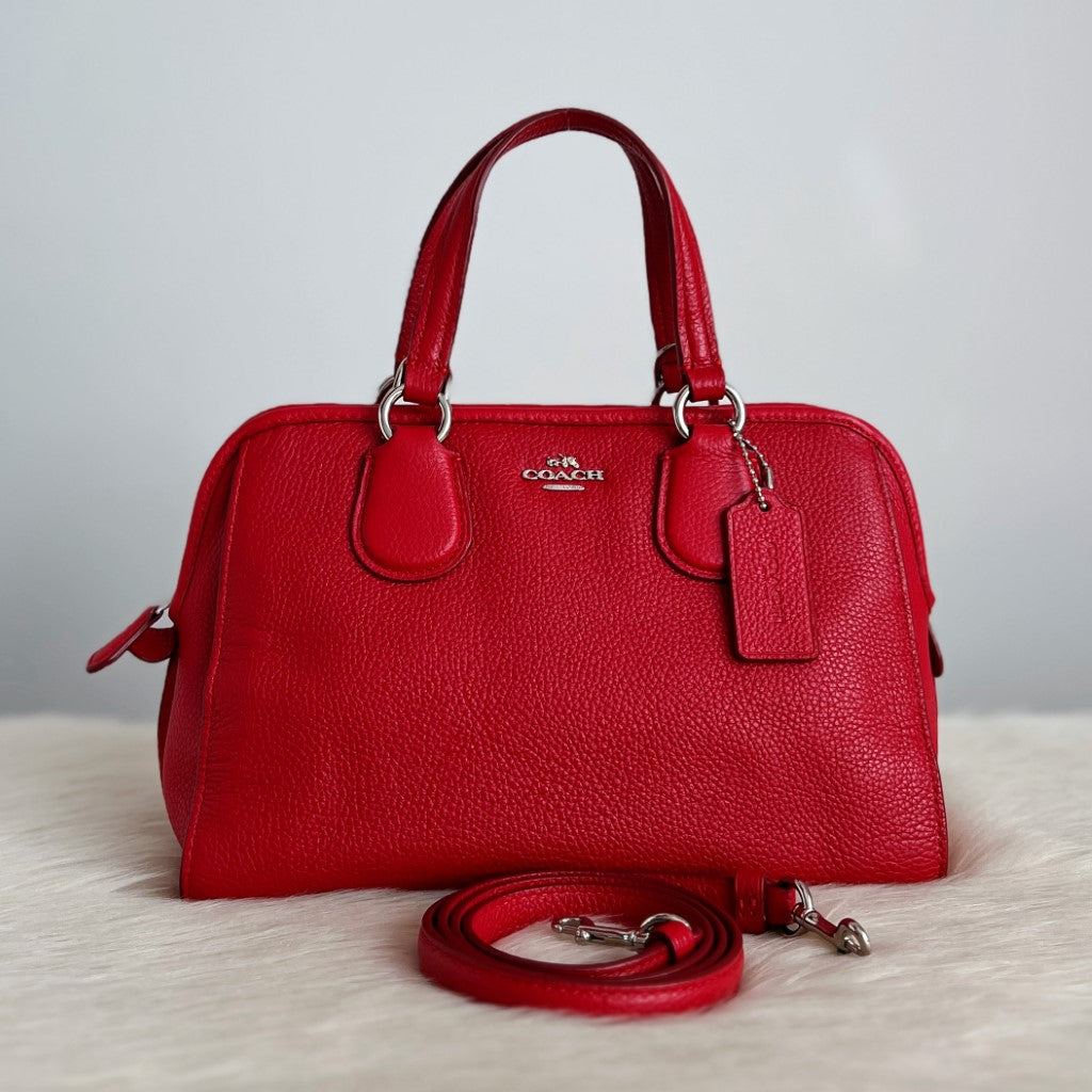 Outlets Coach Red Leather Satchel