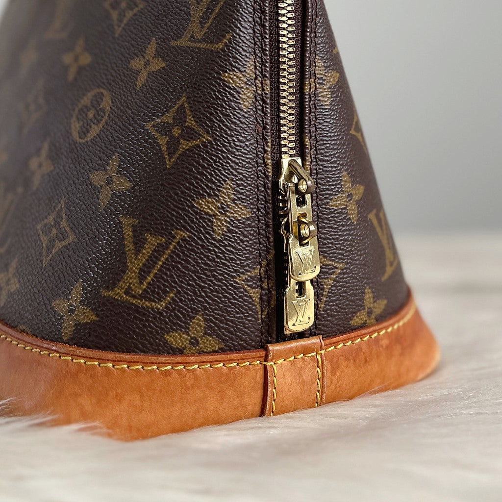 Louis Vuitton Signature Monogram Alma Tote + Lock & Key