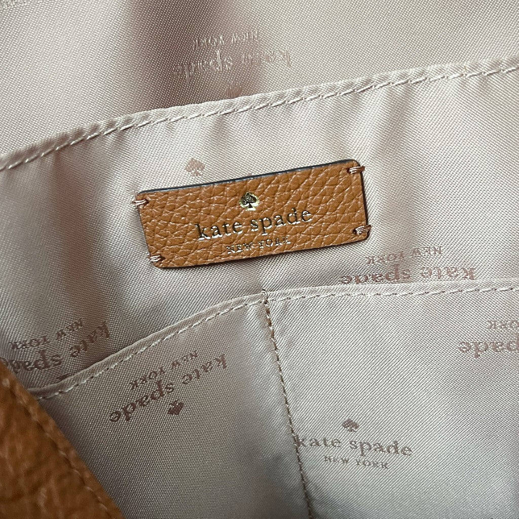 Kate Spade Caramel Leather Front Logo Backpack Brand New