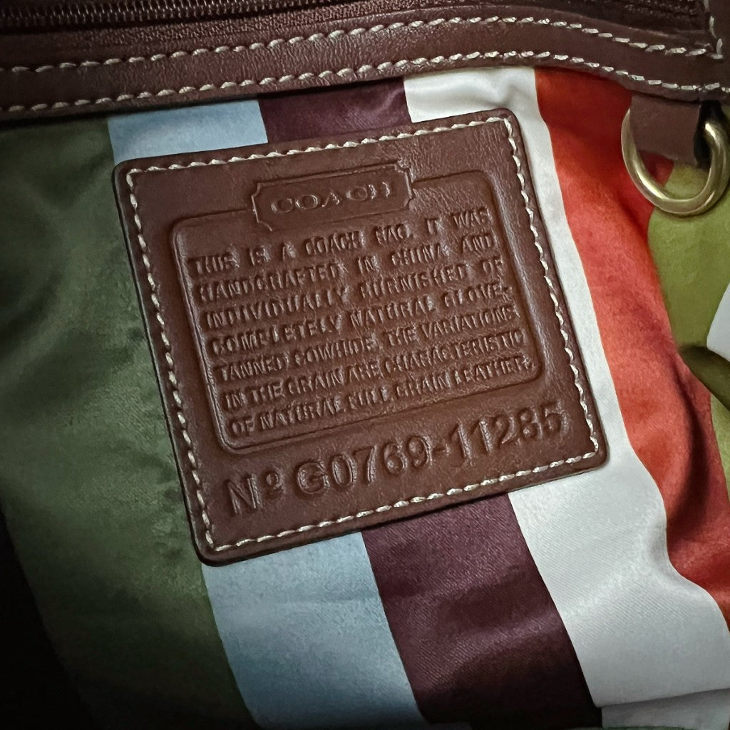 Coach Brown Leather Front Detail Shoulder Bag