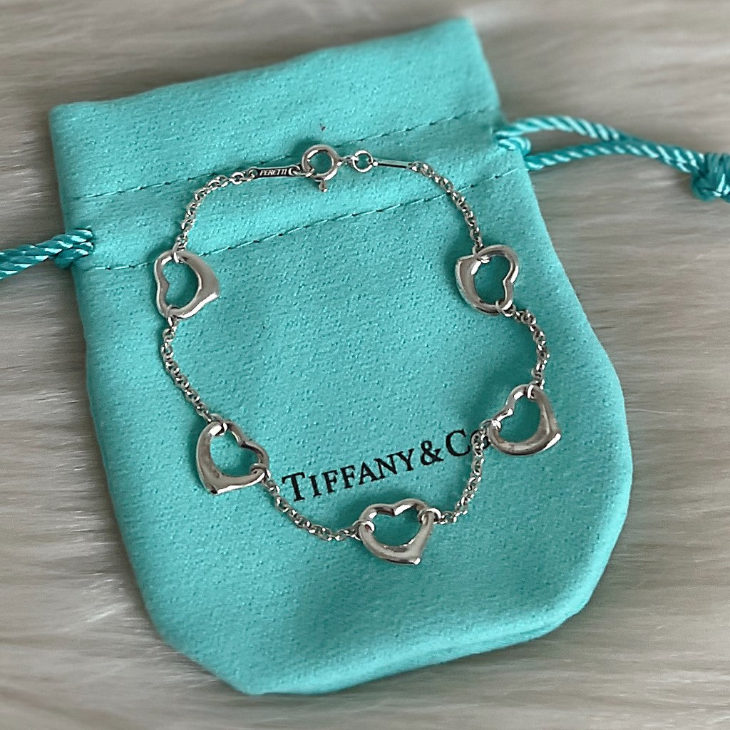 Tiffany & Co Open Elsa Heart Silver Bracelet Excellent