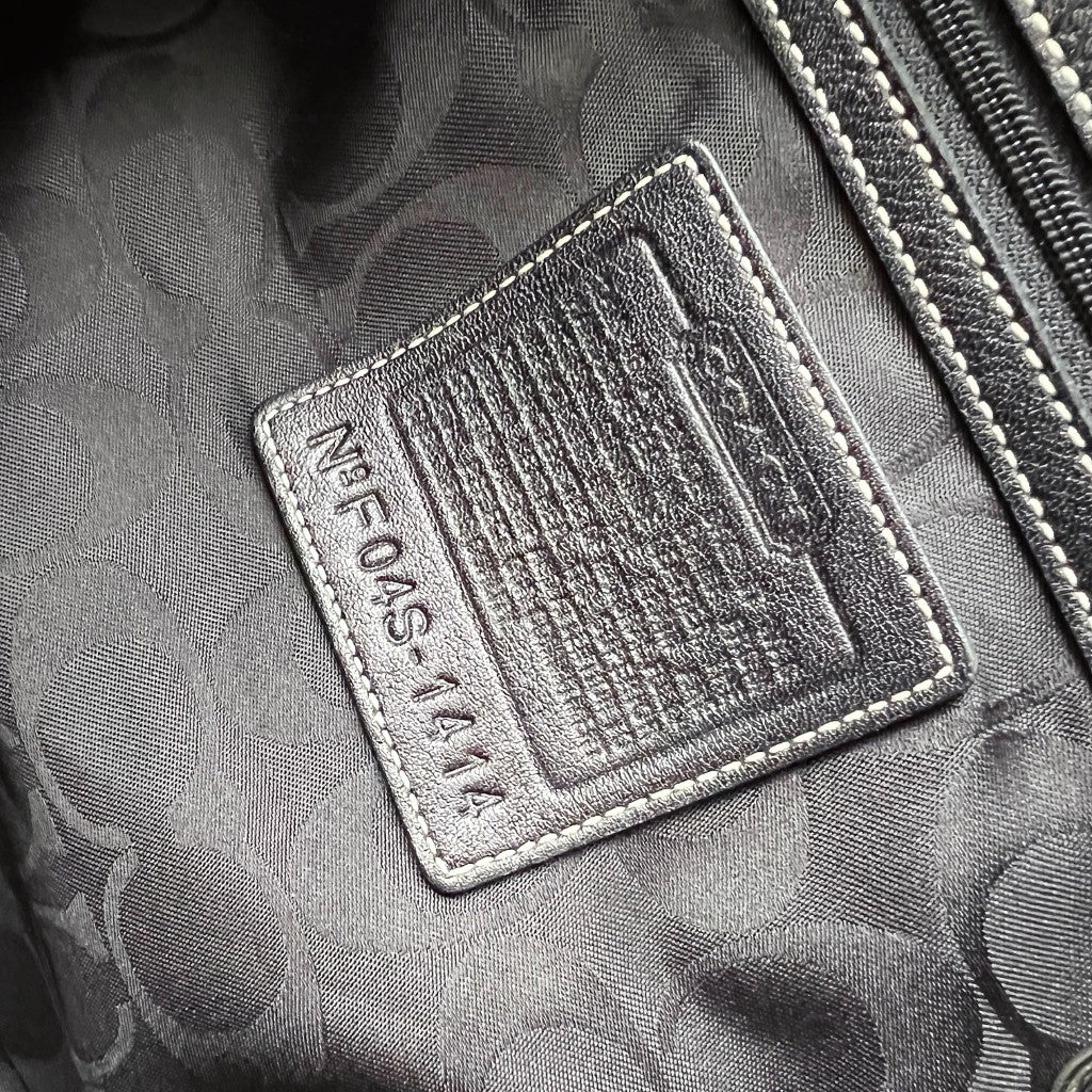 Coach Black Leather Tassel Charm Crossbody Shoulder Bag