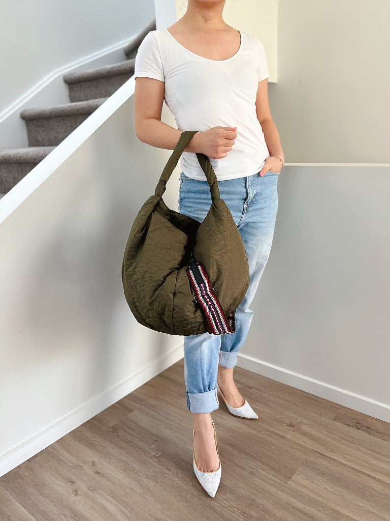 Max Mara Weekend Olive Half Moon Slouchy 2 Way Shoulder Bag Like New