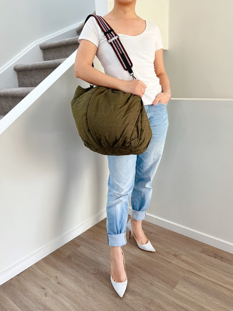 Max Mara Weekend Olive Half Moon Slouchy 2 Way Shoulder Bag Like New