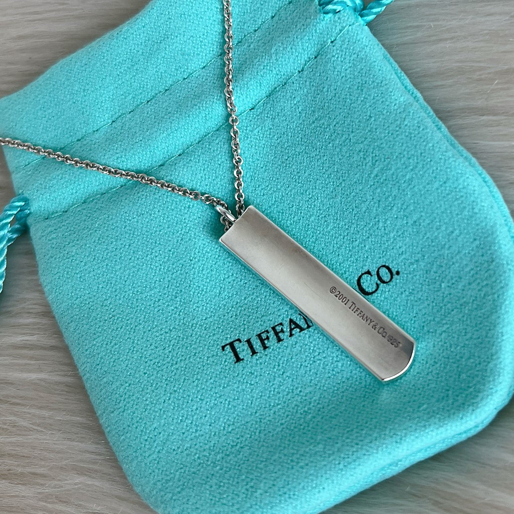 Tiffany & Co. Maker Tag Silver Tiffany Bean Necklace Excellent