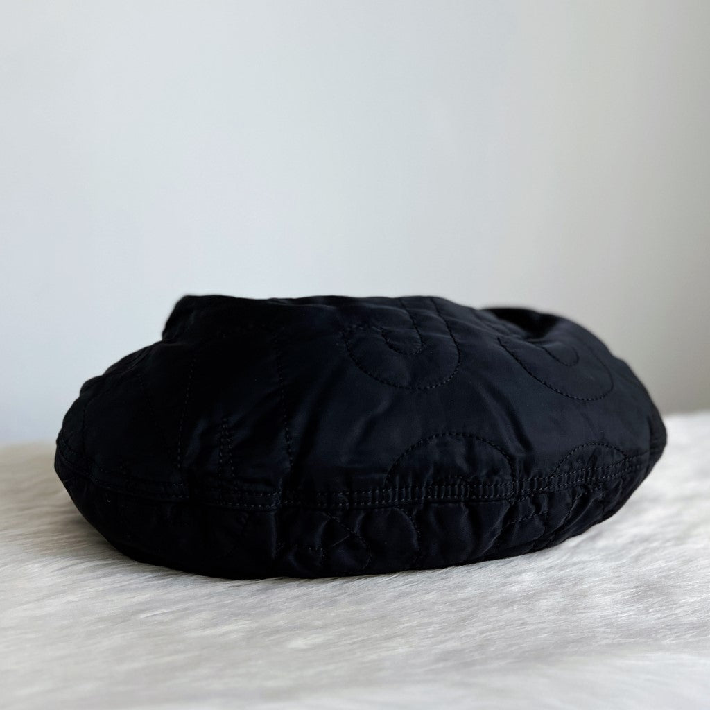 Marc Jacobs Black Nylon Half Moon Slouchy Shoulder Bag