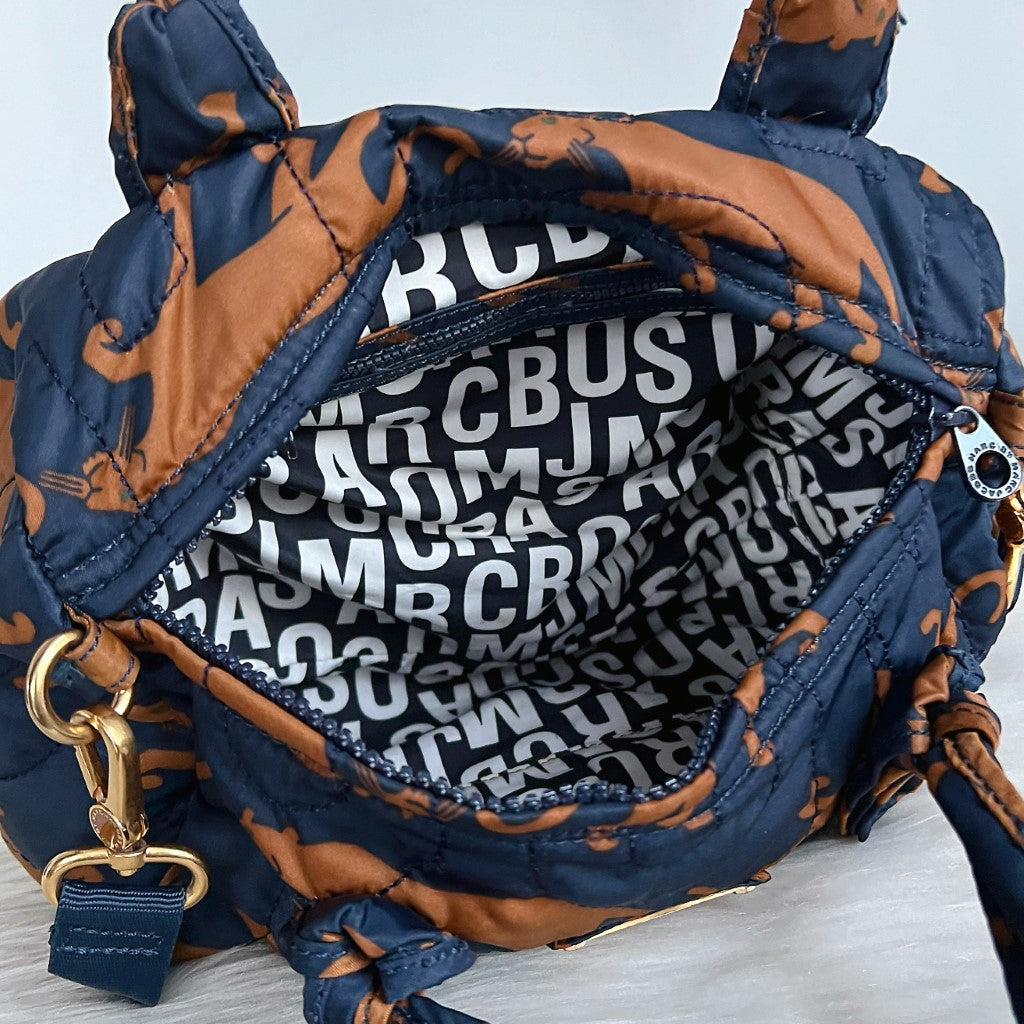 Marc Jacobs Arty Pattern Front Logo Boston 2 Way Shoulder Bag Excellent