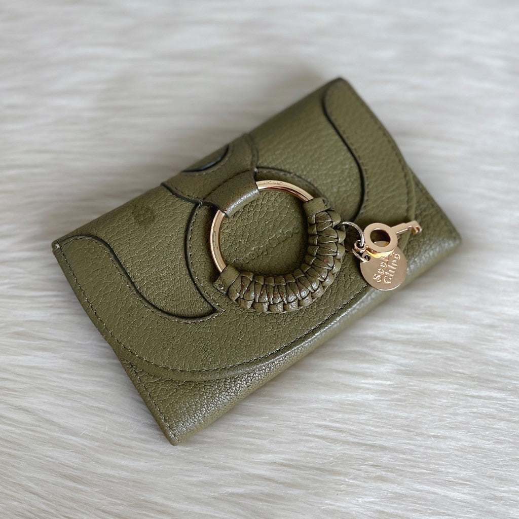 See by Chloe Olive Leather Tri-Fold Short Wallet